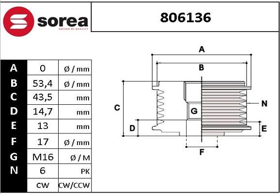 EAI 806136 - Piedziņas skriemelis, Ģenerators autospares.lv