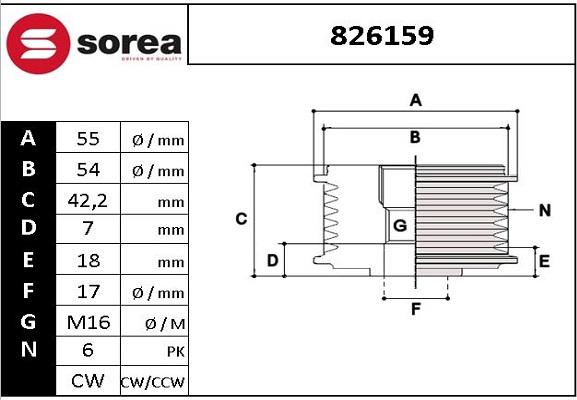 EAI 826159 - Piedziņas skriemelis, Ģenerators autospares.lv