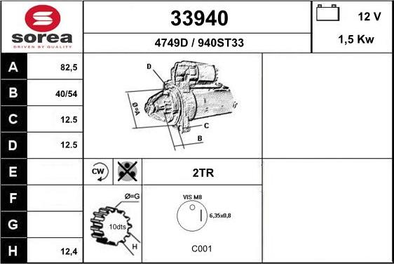 EAI 33940 - Starteris autospares.lv