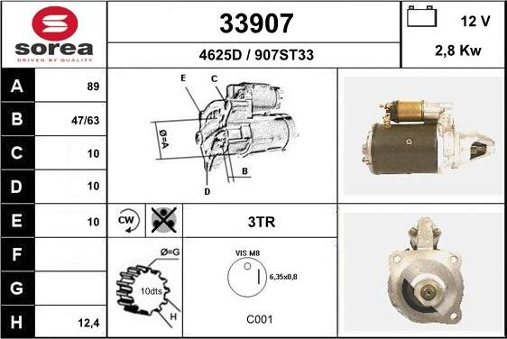 EAI 33907 - Starteris www.autospares.lv