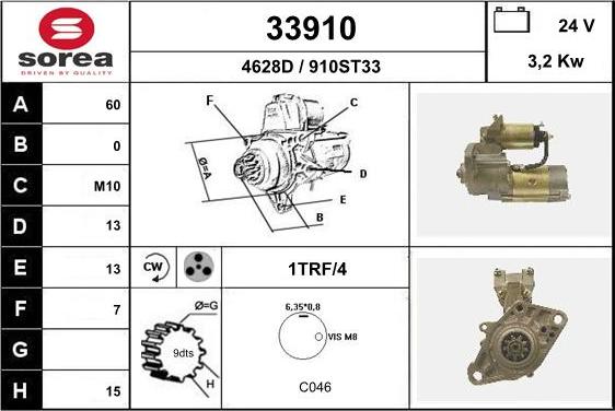 EAI 33910 - Starteris www.autospares.lv