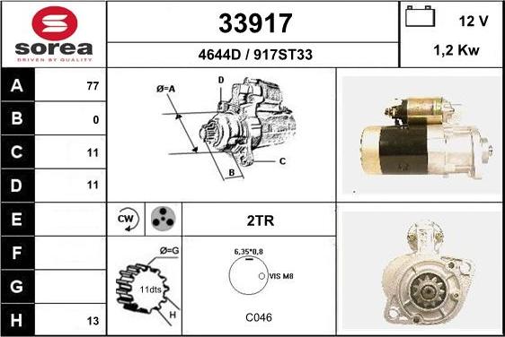 EAI 33917 - Starteris www.autospares.lv