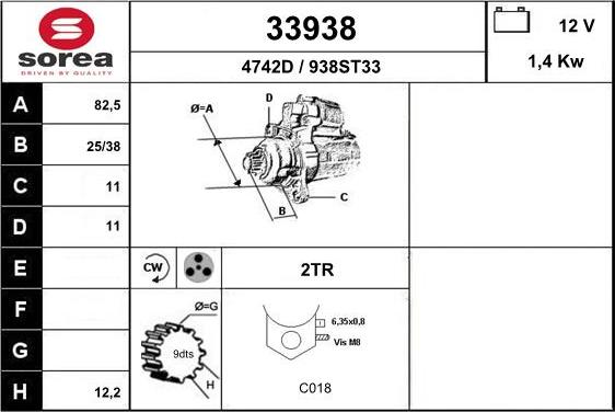 EAI 33938 - Starteris autospares.lv