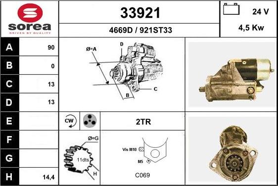 EAI 33921 - Стартер www.autospares.lv