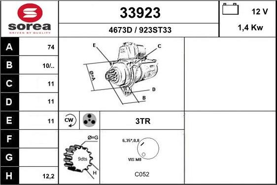 EAI 33923 - Starter www.autospares.lv