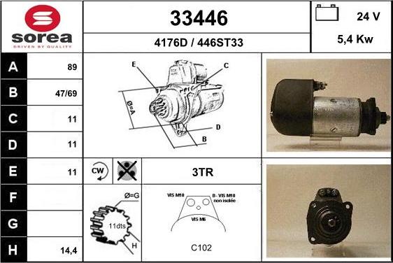 EAI 33446 - Стартер www.autospares.lv