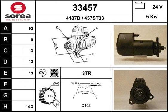 EAI 33457 - Starteris www.autospares.lv