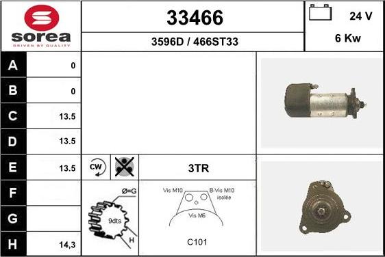 EAI 33466 - Starteris www.autospares.lv