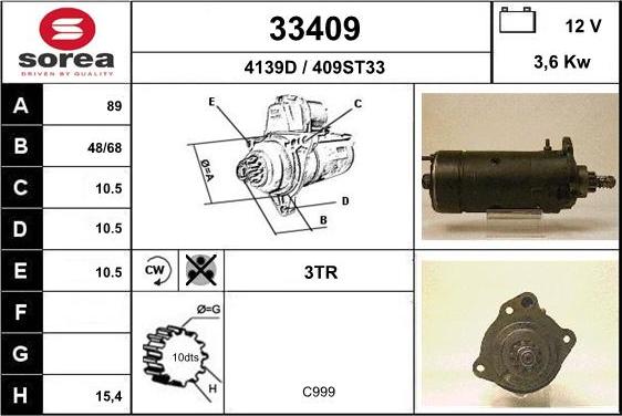 EAI 33409 - Starteris autospares.lv