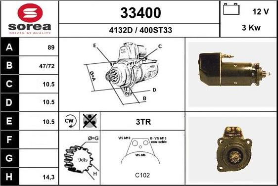 EAI 33400 - Starteris autospares.lv