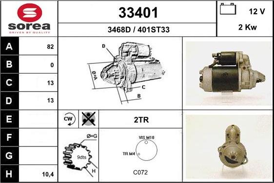 EAI 33401 - Стартер www.autospares.lv