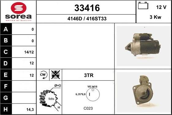 EAI 33416 - Starteris autospares.lv