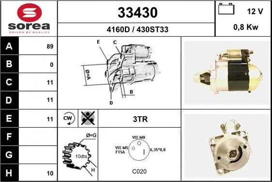 EAI 33430 - Стартер www.autospares.lv