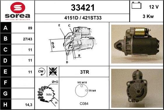 EAI 33421 - Starteris autospares.lv