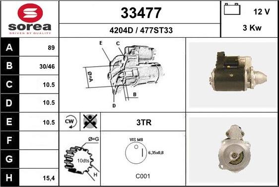 EAI 33477 - Starteris autospares.lv