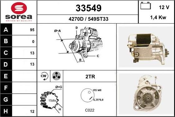 EAI 33549 - Starteris www.autospares.lv