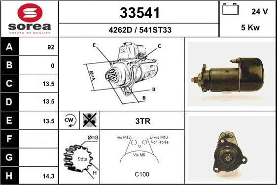 EAI 33541 - Starteris www.autospares.lv