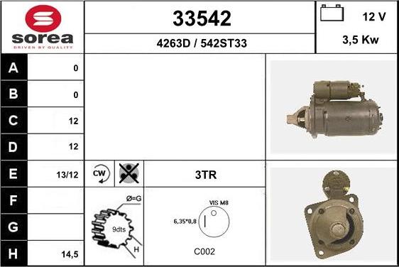 EAI 33542 - Starteris autospares.lv