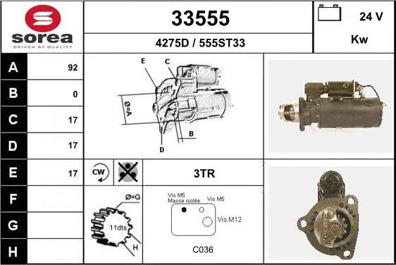 EAI 33555 - Starter www.autospares.lv