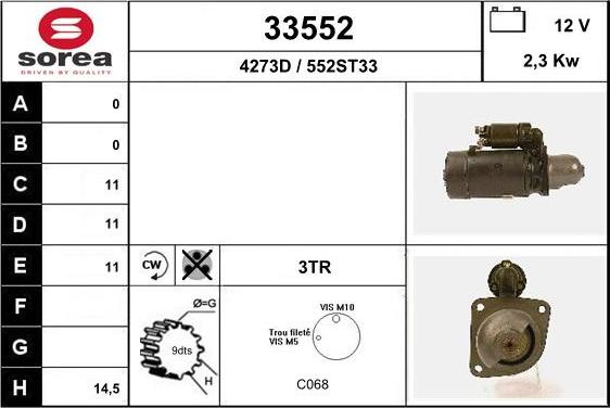 EAI 33552 - Стартер www.autospares.lv