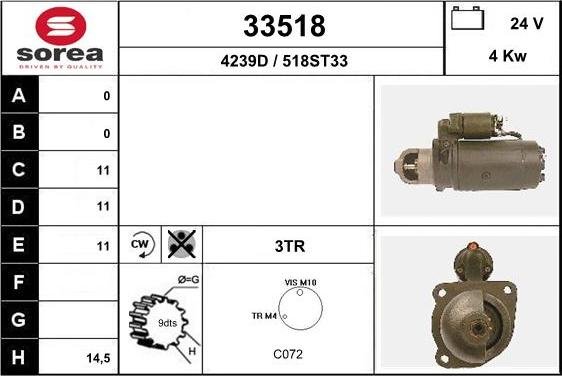 EAI 33518 - Стартер www.autospares.lv