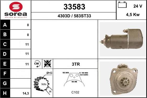 EAI 33583 - Стартер www.autospares.lv