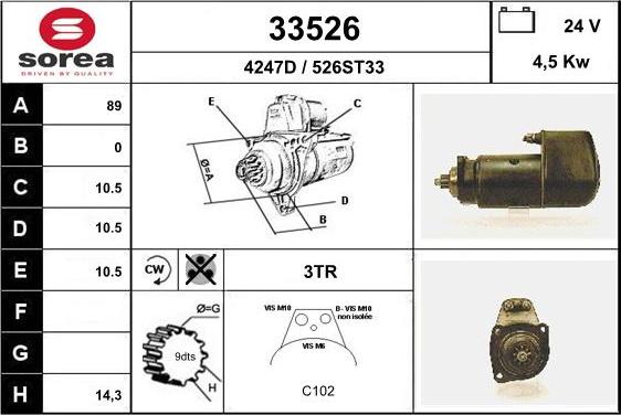 EAI 33526 - Стартер www.autospares.lv