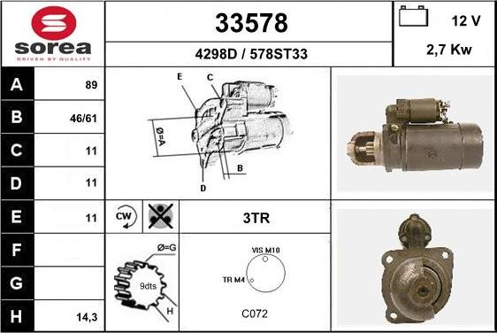 EAI 33578 - Starteris autospares.lv