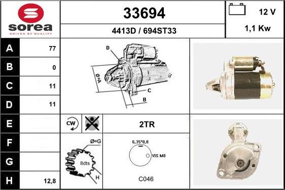 EAI 33694 - Starter www.autospares.lv