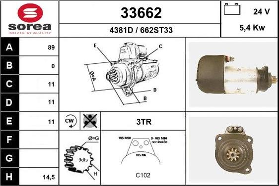 EAI 33662 - Starter www.autospares.lv