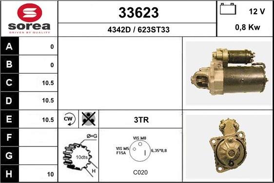 EAI 33623 - Стартер www.autospares.lv