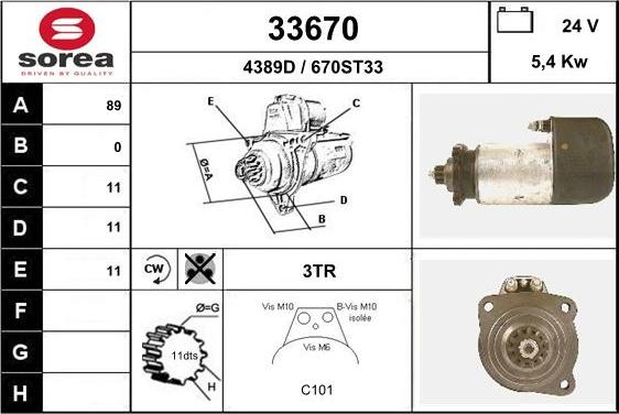 EAI 33670 - Starteris autospares.lv