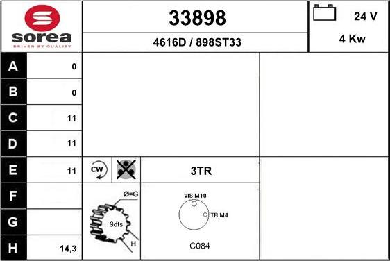 EAI 33898 - Стартер www.autospares.lv