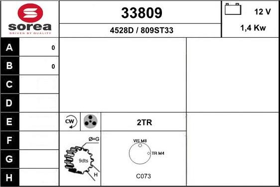 EAI 33809 - Starteris www.autospares.lv