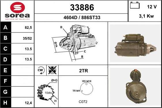 EAI 33886 - Starteris www.autospares.lv