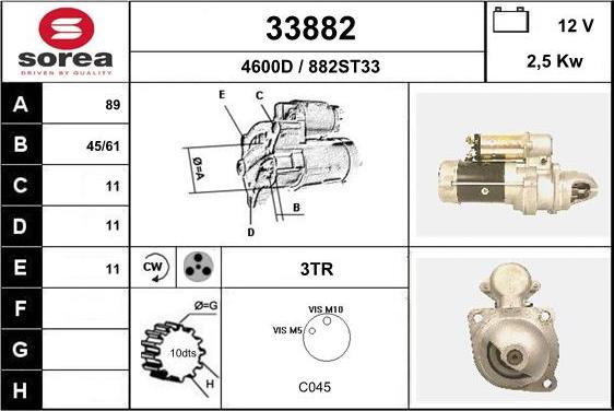 EAI 33882 - Starteris www.autospares.lv