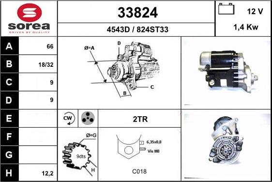 EAI 33824 - Стартер www.autospares.lv