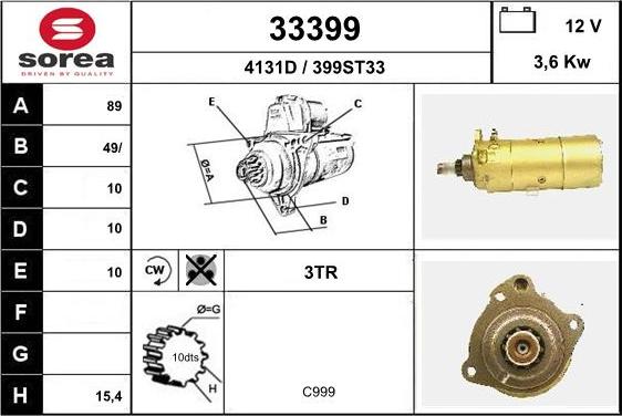 EAI 33399 - Starteris autospares.lv