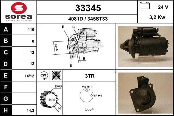 EAI 33345 - Starteris www.autospares.lv