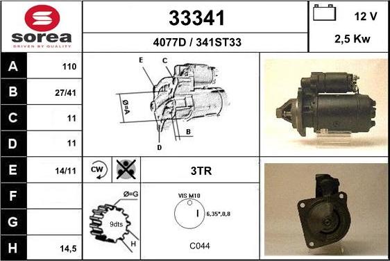 EAI 33341 - Starteris autospares.lv