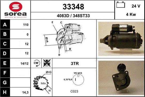 EAI 33348 - Starteris www.autospares.lv