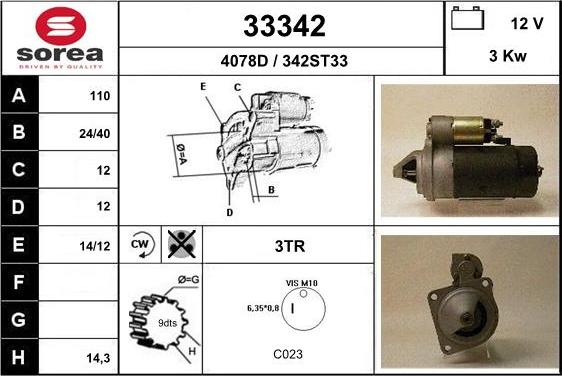 EAI 33342 - Starteris autospares.lv