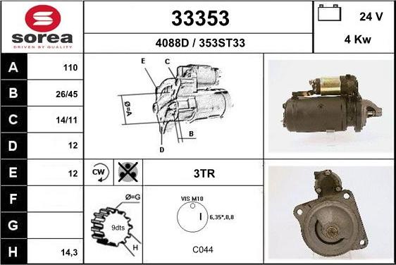 EAI 33353 - Starteris www.autospares.lv