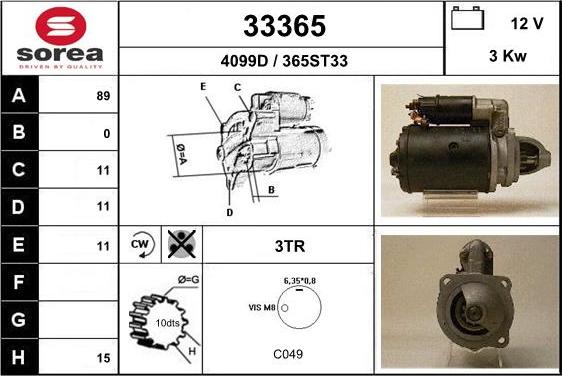 EAI 33365 - Starteris autospares.lv