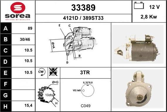 EAI 33389 - Starteris autospares.lv