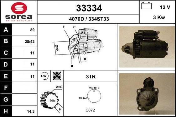 EAI 33334 - Starteris autospares.lv