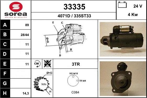 EAI 33335 - Starteris autospares.lv