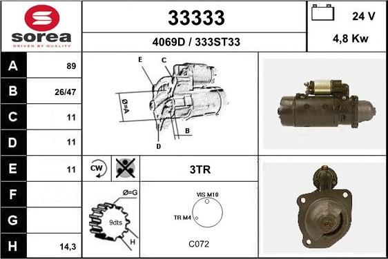 EAI 33333 - Starteris www.autospares.lv