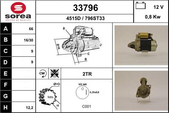 EAI 33796 - Starteris www.autospares.lv