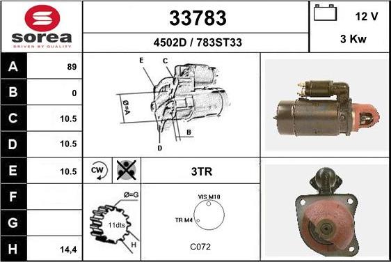 EAI 33783 - Starter www.autospares.lv